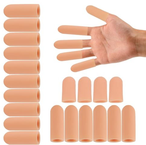 ZOCONE 20 piezas Protector Dedos Mano, Protector de Dedos de Gel Dediles para Dedos Manos Protector de Dedos Mano de Gel Dedales de Silicona para Agrietamiento de Dedos, Callos, Artritis de Dedos