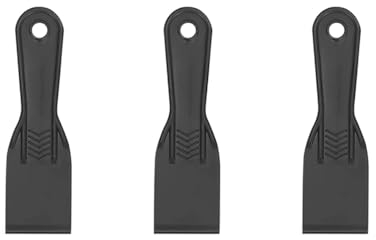 Plastic Putty Knife Set, 2 Inch Flexible Putty Filler Spatula Scraper, Multipurpose Paint Scrapers Tools for Spackling, Patching, Decals, Car Putty (Black, 3 Pcs)