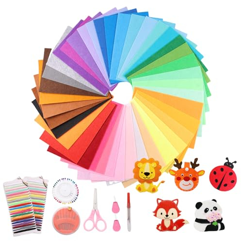 Mythosurge 40Pcs 20x30 cm Coloured Felt Fabric Sheets - Assorted Colours Polyester Felt for DIY Craft, Sewing, Patchwork, Art Projects