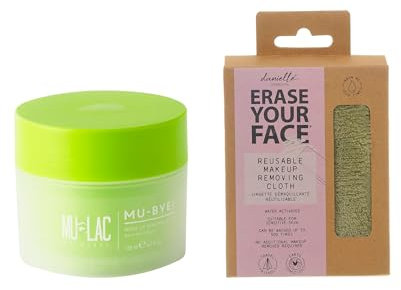 Mulac Cosmetics MU-BYE! Express-Make-up-Entferner-Butter 125 ml Vegan + Eco Friendly Make-up Entferner Tuch Grün