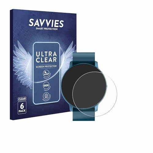 Savvies 6 Stück Schutzfolie für ZenWatch Watch 1 Displayschutz-Folie Ultra-Transparent