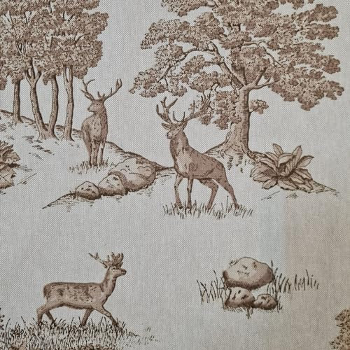 Stoff Meterware pflegeleicht Toile de Foret natur braun Dekostoff Vorhangstoff Tischdeckenstoff Kissenstoff selber nähen Meterware