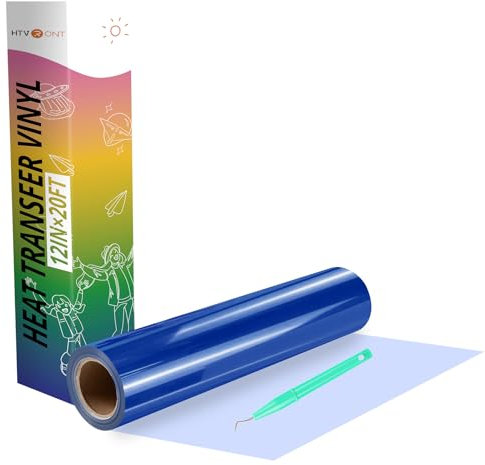 HTVRONT Heat Transfer Vinyl Rolls - 12 x 20ft Royal Blue Iron on Vinyl for Shirts, HTV Vinyl for All Cutter Machine - Easy to Cut & Weed for HTV Heat Vinyl Design (Royal Blue)