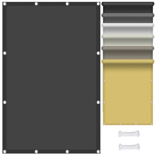 Voile D'Ombrage, Toile Solaire Voile Rectangulaire 3 x 6 m Toile d'ombrage Pergola Imperméable Protection UV 98% Polyester pour Patio Jardin Terrasse, Gris Foncé