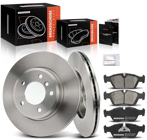 Frankberg 2x Bremsscheiben + 4x Bremsbeläge Mit bremsenschmiermittel Vorderachse Kompatibel mit 3er E46 320 325 328 1998-2006 Z4 Roadster E85 2.5 3.0 2002-2008 Replace# 34111160356