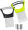 Stainless Steel Onion Slicer Holder and Finger Guards for Cutting - Food Slicer Assistant Tool for Slicing Lemon, Tomato, Potato, Avocado, Fruit, Carrot, Eggs, Vegetable & Meat