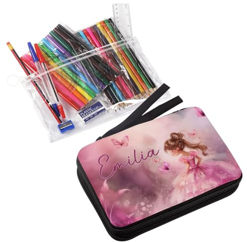 Striefchen® befüllte Federmappe für Mädchen mit verschiedenen Tier und Fabelwesen Motiven (Prinzessin)