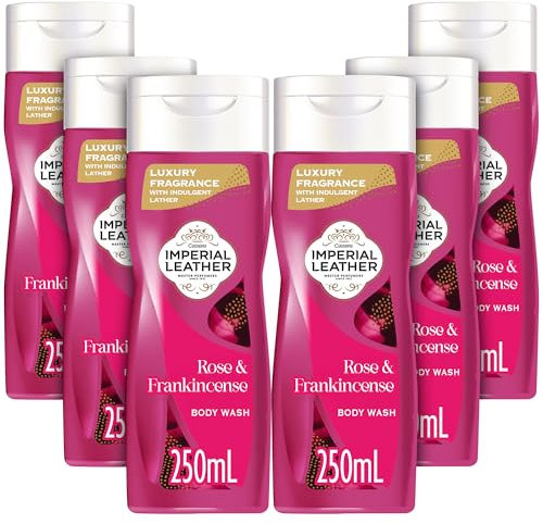 Imperial Leather Rose & Frankincense Body Wash Shower Gel, Signature Oil Blend, Creamy Indulgent Lather, Luxury Fragrance, Bulk Buy, Pack of 6 x 250ml