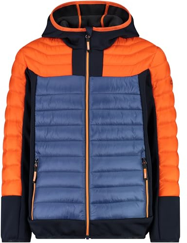 CMP Uni Kinder Giacca Ibrida Da Bambino Con Cappuccio Fisso Jacke, Orange, 110 EU