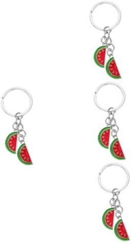PRETYZOOM 4 Stück Schlüsselanhänger Anhänger Mit Wassermelonenscheiben Wassermelonen-partygeschenk Wassermelonennadel Autoschlüsselhalter Taschenanhänger Süße Geldbörse Ferrolegierung