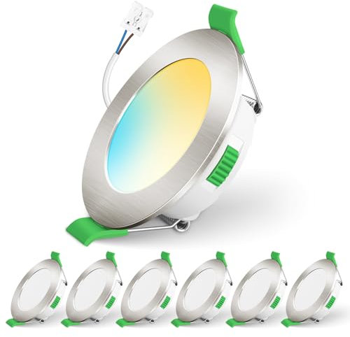 ALUSSO LIGHTING LED Einbaustrahler 12V,3CCT 3000K 4000K 6500K 4W 360LM Einbauleuchten 29mm Einbautiefe, IP44 Spritzwasser Geschützt Deckenspots für Badezimmer, 6er Set