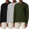 3 Pack Men's Cotton Shirt Loose Fit Long Sleeve T-Shirt Moisture Wicking Crew Neck Shirts Comfort Casual Base Layer Tops Black/Grey/Green-3P02-3XL