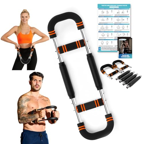 Twister Armtrainer, verstellbar, 6 Widerstandsstufen (13,6–54,4 kg) mit Poster