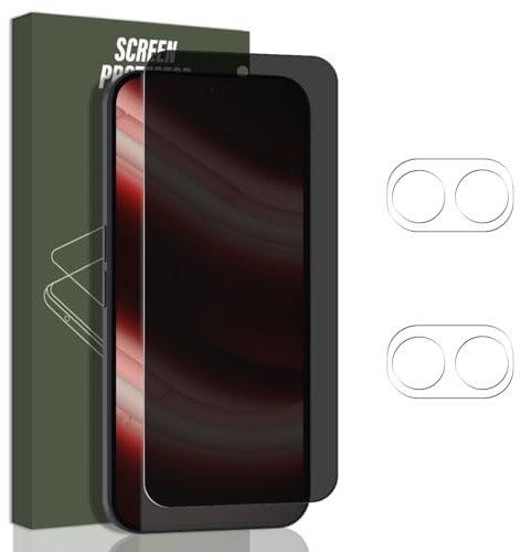 Jewloofa Protector Pantalla para Nothing Phone 2A, 1 Pieza Privacidad película protectora y 2 Piezas Protector de Lente cámara, 9H Dureza, Anti-Espía Cristal Templado para Nothing Phone 2A