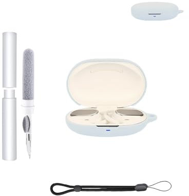 Silicone Protective Case for HONOR TiinLab 2 Earbuds,Waterproof,Shockproof,Anti-scratch,Washable, Comes with Cleaning Pen Hanging Clip,WHITE