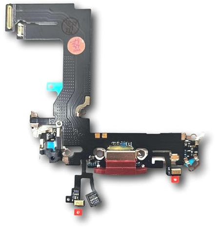 Smartex® Ladebuchse mit Flex Kabel kompatibel mit iPhone 13 Mini - Dock Connector Rot