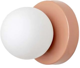 Jatwefiv Applique da Parete Interno Plafoniera da Parete Camera Moderno 12cm Lampade da Muro Creative Palla di Vetro per Camera da Letto Soggiorno Bagno,Rosa
