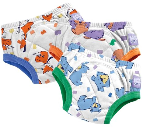 Bambino Mio (3 Pack) Training Pants for Toddlers Reusable Cloth Potty Training Underwear, 2-3 Years, Outdoor Animals, Baby and Toddler, Boys and Girls with Cross-Stitch