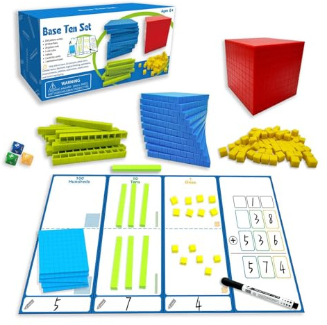 Base Diez Manipuladores, Juguetes De Matemáticas, Bloques De Manipulaciones Para Dominar Conceptos Numéricos En 3D, Aprender Unidades, Decenas Y Centenas