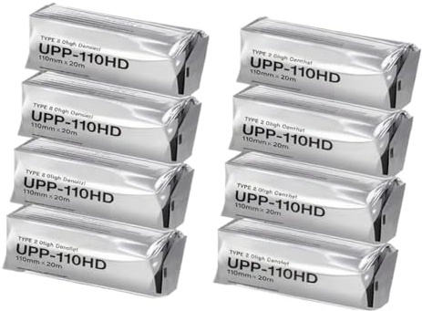 PrecisGear 10 Rouleaux de Papier Thermique Haute densité 110S 110mm x 20m, Compatible avec l'impression par ultrasons UP-890 895MD D895 897MD D897(UPP-110HD 110MMX20M)