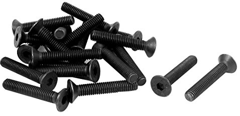 sourcing map 20 Stück M6 x 35mm Senkkopfschrauben Metrisch Innensechskant Senkkopf Flachkopf Schrauben Schwarz