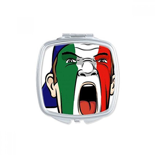 DIYthinker Italia Bandiera Nazionale Viso Pittura Trucco Maschera Urlando cap Piazza Compatto di Trucco Tasca Specchio Portatile Carino Piccola Mano Specchi Regalo