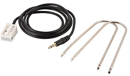 Kreema Adaptador de cable de entrada auxiliar de Audio de 3,5 mm con herramientas de extraccion para Peugeot 307 308 408 407 507 Citroen C5 C2 RD4