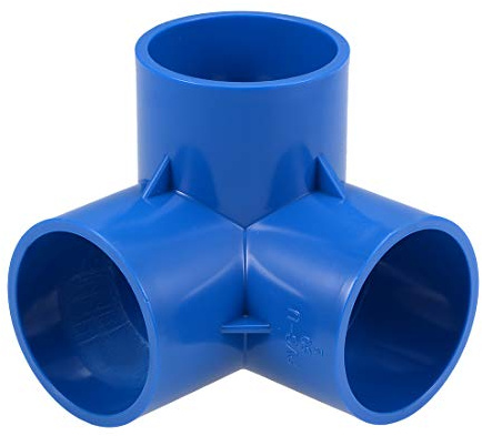 sourcing map 3-Wege Pvc Rohrverbinder PVC Fittings PVC Rohrverschraubung 50mm Winkel für Wasserversorgung PVC Möbel DIY Regal Gewächshaus Zeltverbindung 2 Stück