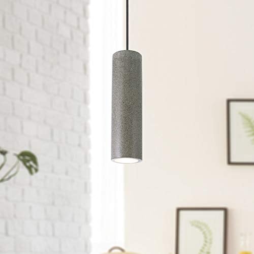 Paco Home Pendelleuchte, GU10, Lampe Für Wohnzimmer Esszimmer Küche, Höhenverstellbar, Farbe: Beton-Sandstein-Schwarz, Leuchtmittel: ohne Leuchtmittel