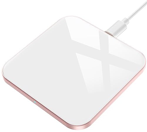 AGPTEK Chargeur sans Fil, 15W Chargeur Induction pour iPhone 16/15/14/13/12/11/16e/SE/XS/XR/8, pour Samsung Galaxy S25/S24/S22/S21/S10E/S9/S8, Note 20/10/9/8, AirPods3/Pro, Blanc