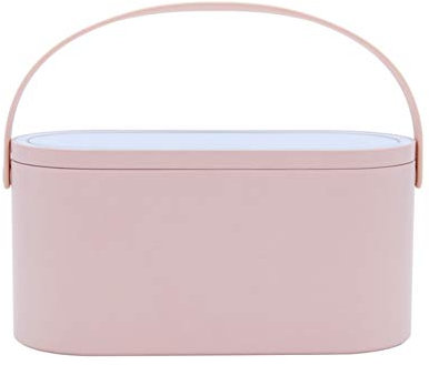 Ochine Makeup Box with LED Light and Mirror,Pink Makeup Case for Women/Girls,Rechargeable Battery Makeup Organiser with Handle,Cosmetic Organisers,Portable Makeup Vanity Box,9.5 x 4.6 in