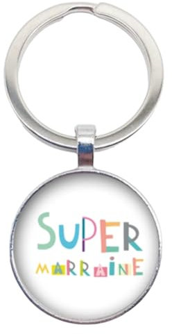 Chloe's Gifts - Porte-clés « Super marraine » | Porte-clef marraine | Annonce grossesse | Cadeau Marraine | Baptême | Cadeau Noël | anniversaire | Marque Française