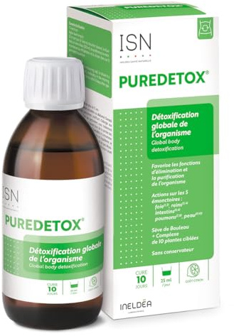 ISN Pure detox purification de l'organisme Cure 10j | Action ciblée 5 émonctoires, fibres prébiotiques acacia, sans conservateur