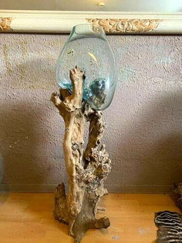 Original Little Big Horn Gigante Design Vase Wurzelholz Glasvase Unikat Glasvase Gigante Root Glass vase