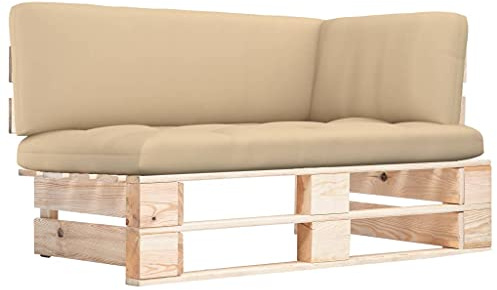 vidaXL Kiefernholz Imprägniert Garten Ecksofa Palettensofa Sofa Gartensofa Palettenmöbel Lounge Terrasse Outdoor Gartenmöbel Einzelsofa
