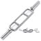 Lions Tricep Olympic Barbell Bar - Heavy Duty Solid Chrome Triceps Weight Lifting Bar with Spring Collars, Deadlift Bar Bell Home Gym Weightlifting Exercise, Strength Training Bars