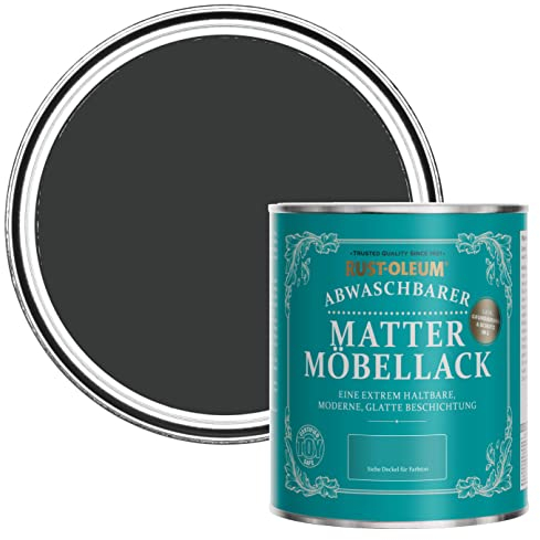 Rust-Oleum Black Furniture Paint in Matt Finish - Natural Charcoal (BLACK) 750ml