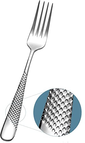 Xideman® Premium Hammered Dinner Forks (20.7cm), 6-Piece, 18/10 Stainless Steel Cutlery Forks Set, Table Forks for Home/Kitchen/Restaurant or Hotel, Dishwasher Safe (Silver)