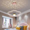 Lxq LED Ciel Étoilé Lustre Fleur Design Chambre d'enfant Lampe Suspendues Dimmable Salle à Manger Suspension Garçon Fille Lampes Table Pendentif Intérieur Éclairage Lumières,Rose,50cm, Pink Rose