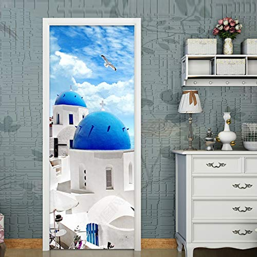 Türaufkleber Wandbild Türposter Mediterrane Landschaft PVC Selbstklebende Tür Wandbild Wandaufkleber Poster Fototapete 95X215cm