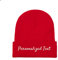 Miujonvy Individuelle Wintermütze Beanie für Männer & Frauen Slouch Red Beanie Personalized Text Personalisierte Mütze