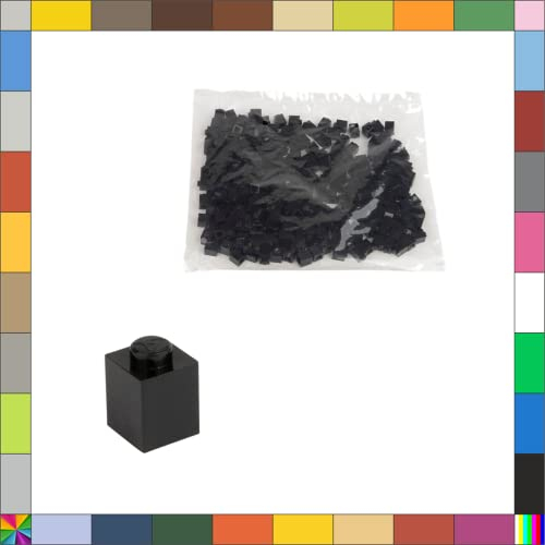 CMC imports 200 Klemmbausteine Briks Bausteine 1x1 Noppen Kompatibel freie Auswahl 34 Farben (Schwarz / 650)