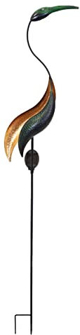 abc HOME | Gartenstecker Kranich | LED | Solarpanel | Lichtsensor | 114 cm H