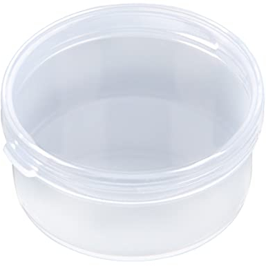 YSJJZRL 10 recipientes cilíndricos de plástico transparente apilables con tapas para almacenamiento de cuentas, joyas, objetos pequeños (35 x 20 mm)