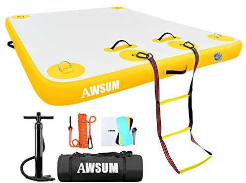 AWSUM 8ft x 6ft x 6inches Gonfiabile Dock Piattaforma Galleggiante Gonfiabile piattaforma gonfiabile nuoto Multi-Person per piscina spiaggia