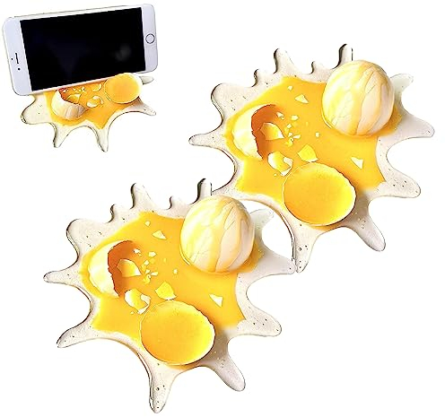 GBYUFG Broken Egg Phone Holder, Funny Phone Holder for Desk, Cute Seat Occupying Phone Holder, Funny Ugly Egg Prank Phone Stand Decoration for All Types of Mobile Phones