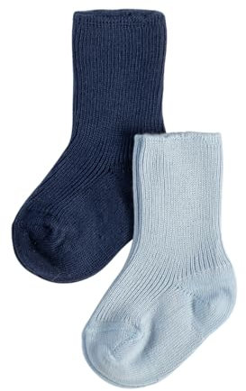 CALZITALY PACK 2, 4, 6 Paia Calzini Neonato, Calze Bambini, Calzini Cotone Bimbi Calzini Primi Giorni | da 0 a 12 mesi | Made in Italy (0-3 Mesi, 2 Paia: Cielo+Marine)