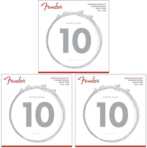 Fender 3150R 10 46 PURE NICKEL BULLETS Jeu de Cordes guitare électrique 10-46 (Lot de 3)