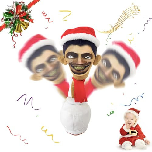 Plush Toys,Christmas Electric Music Stuffed Figure Man Plush Toys,Funny Game Cartoon Stuffed Xmas Toilet Plush Doll for Christmas Toilet Game Fans Boys Birthday Toilet Gift