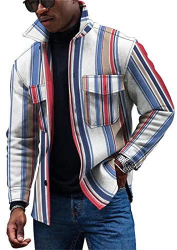 KONG JIMFAN Ünne Jacke Herren Übergangsjacke Herren Business Jeans Hemd Herren Herren Übergangsjacke Sweatshirt Jacke Zipper Hoodie Y2k Herren Jacke Watjacke Hemde Herren Regenjacken(Coffee,XXL)